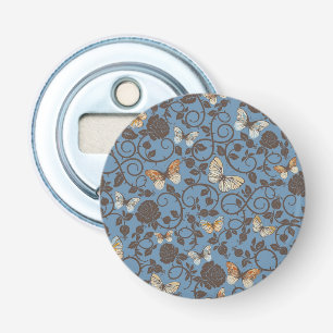 pattern with roses and butterfly bottle opener