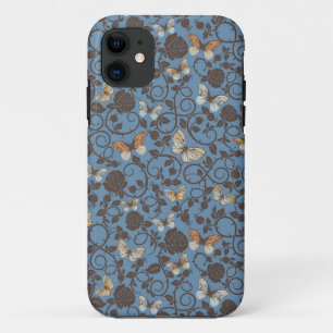pattern with roses and butterfly Case-Mate iPhone case