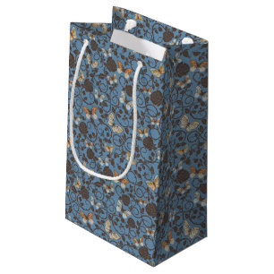 pattern with roses and butterfly small gift bag