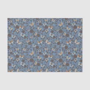 pattern with roses and butterfly tissue paper