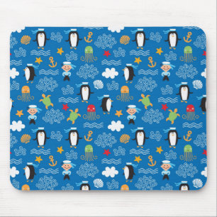 pattern with sea theme mouse pad