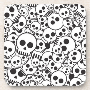 Pattern with skulls coaster