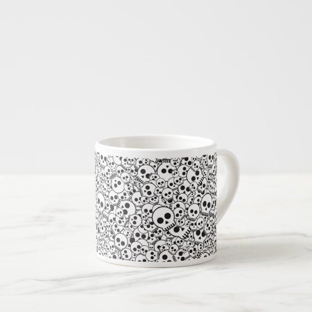 Pattern with skulls espresso cup (Front Right)