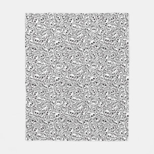 Pattern with skulls fleece blanket