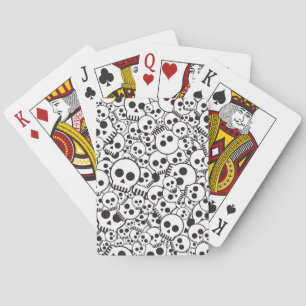 Pattern with skulls playing cards