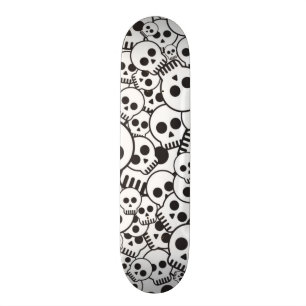 Pattern with skulls skateboard