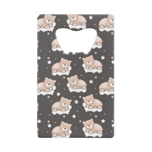 pattern with small bear sleeping