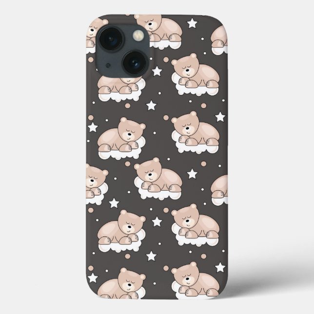 pattern with small bear sleeping Case-Mate iPhone case (Back)