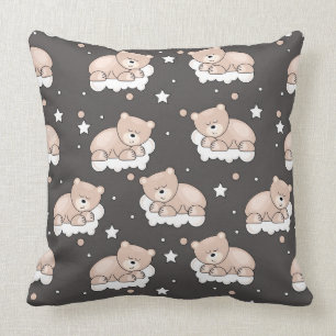 pattern with small bear sleeping cushion