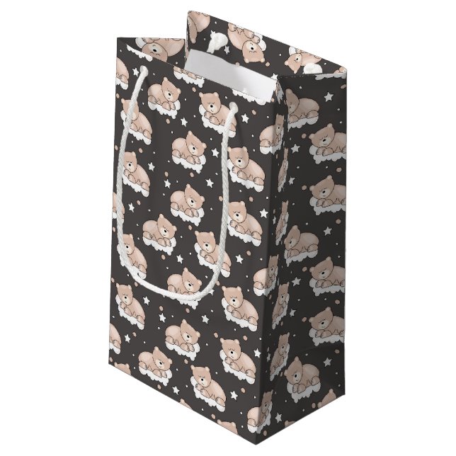 pattern with small bear sleeping gift bag (Back Angled)