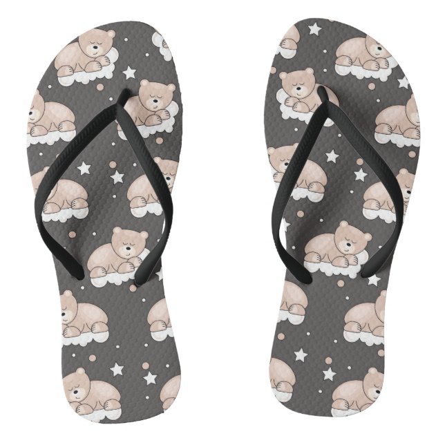 pattern with small bear sleeping jandals (Footbed)