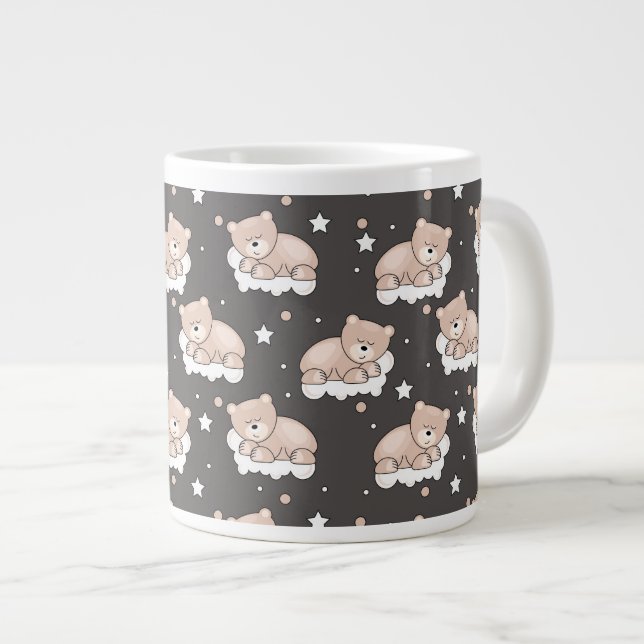 pattern with small bear sleeping large coffee mug (Front Right)