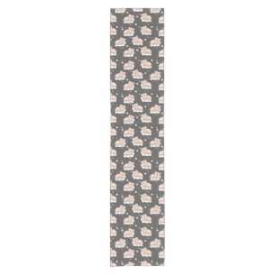 pattern with small bear sleeping short table runner