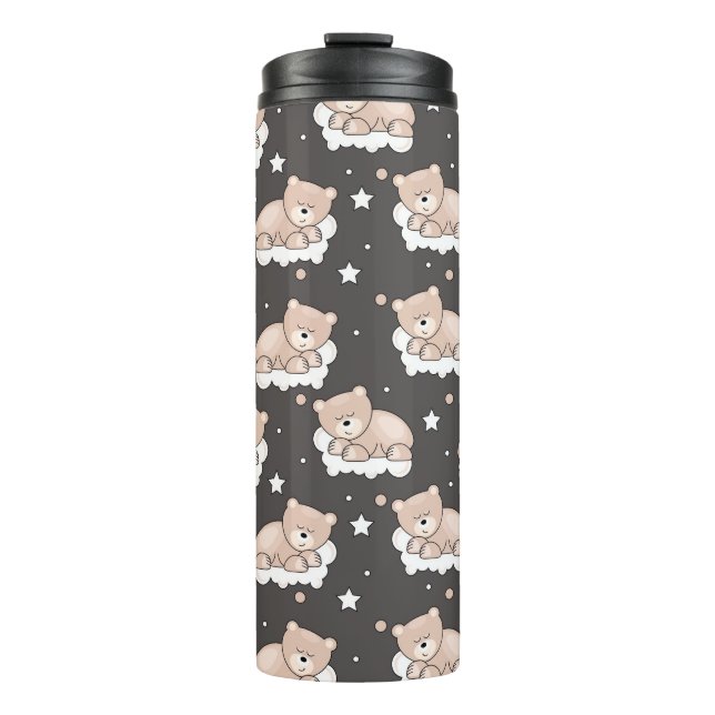 pattern with small bear sleeping thermal tumbler (Front)