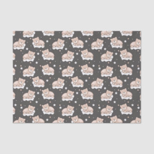 pattern with small bear sleeping tissue paper