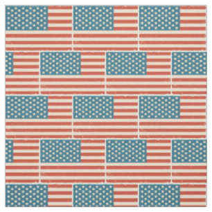 Pattern with vintage flag of USA Fabric
