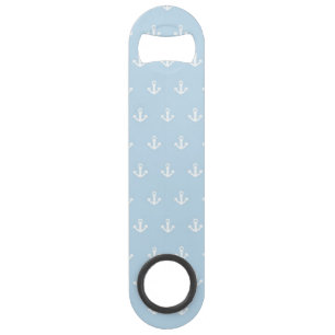 Pattern with white anchors on blue