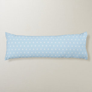 Pattern with white anchors on blue body cushion