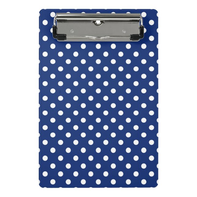 Pattern with white polka dots mini clipboard (Front)