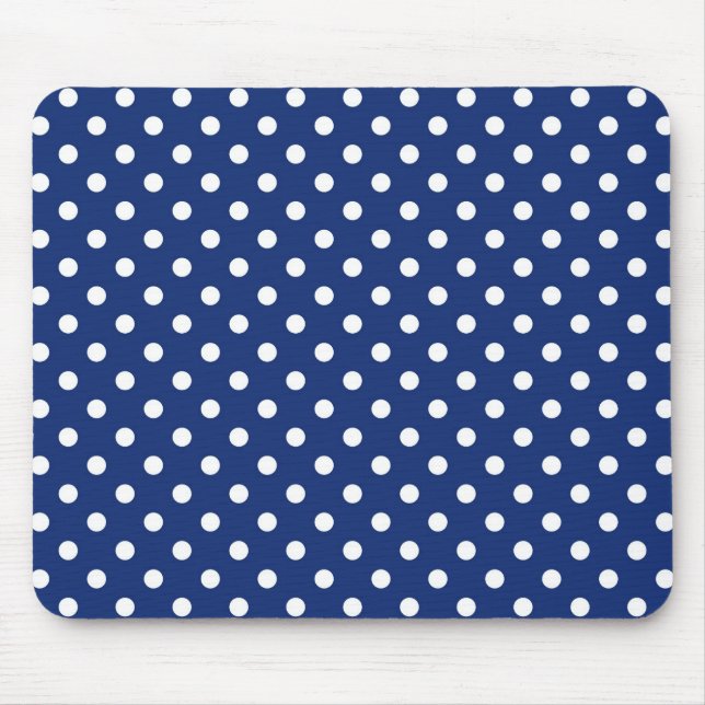 Pattern with white polka dots mouse pad (Front)