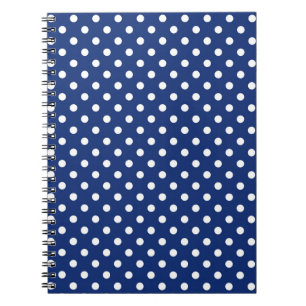 Pattern with white polka dots spiral notebook