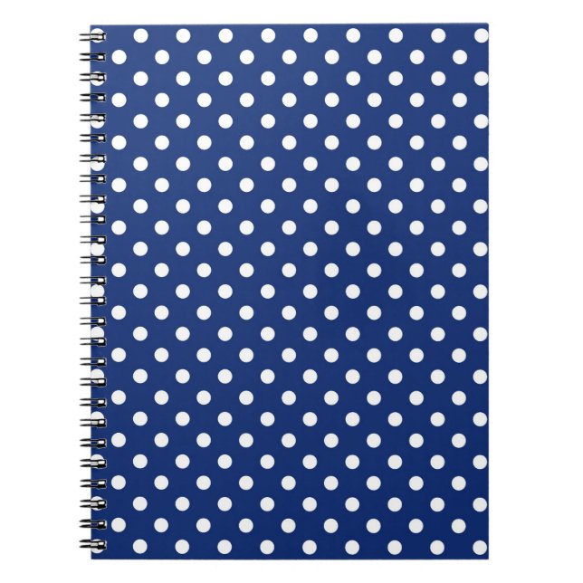 Pattern with white polka dots spiral notebook (Front)