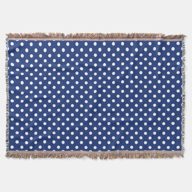 Pattern with white polka dots throw blanket (Front)