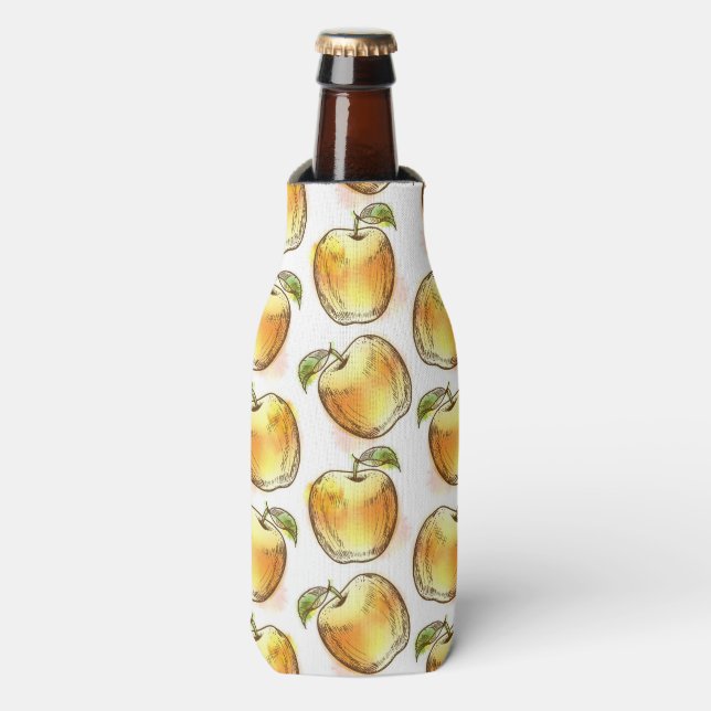 Pattern with yellow apple bottle cooler (Bottle Front)