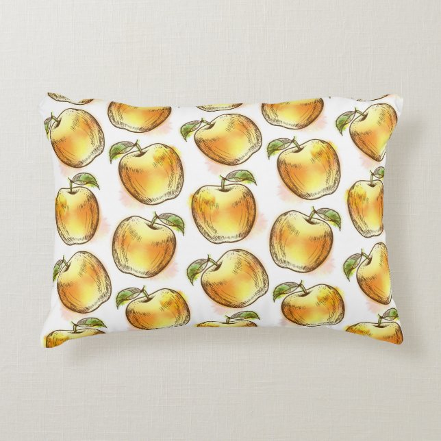 Pattern with yellow apple decorative cushion (Front)