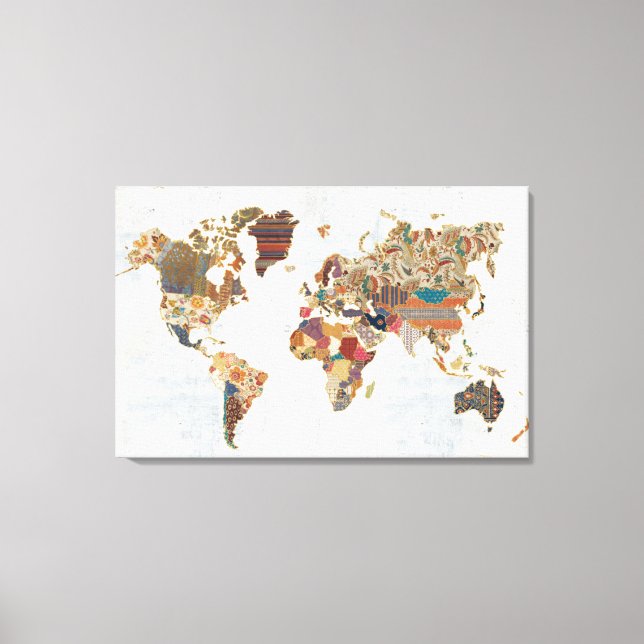 Pattern World Map Canvas Print (Front)