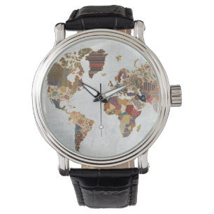 Pattern World Map Watch