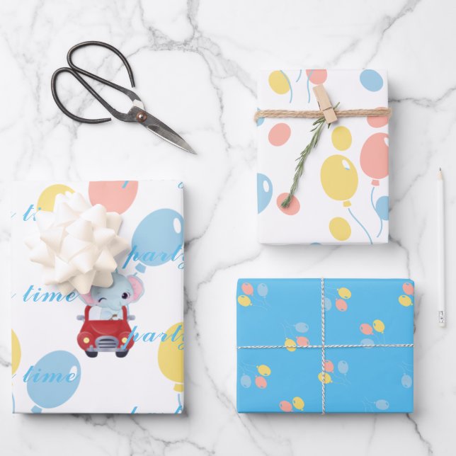 pattern wrapping paper flat sheet set of 3 (Front)