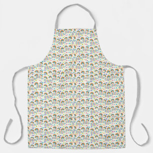 Patterned apron featuring colorful repeating 