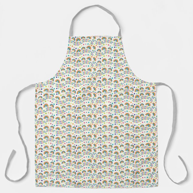 Patterned apron featuring colorful repeating  (Front)