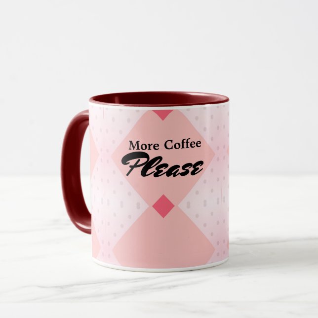 Patterned Background Geometric Shape Pink Red Mug (Front Left)