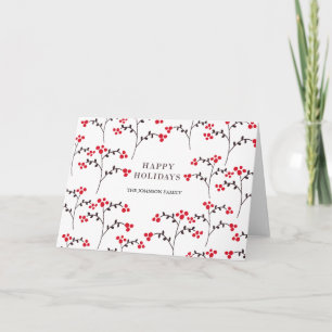 patterned berries holiday card