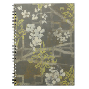 Patterned Blossom Branch I Spiral Notebook