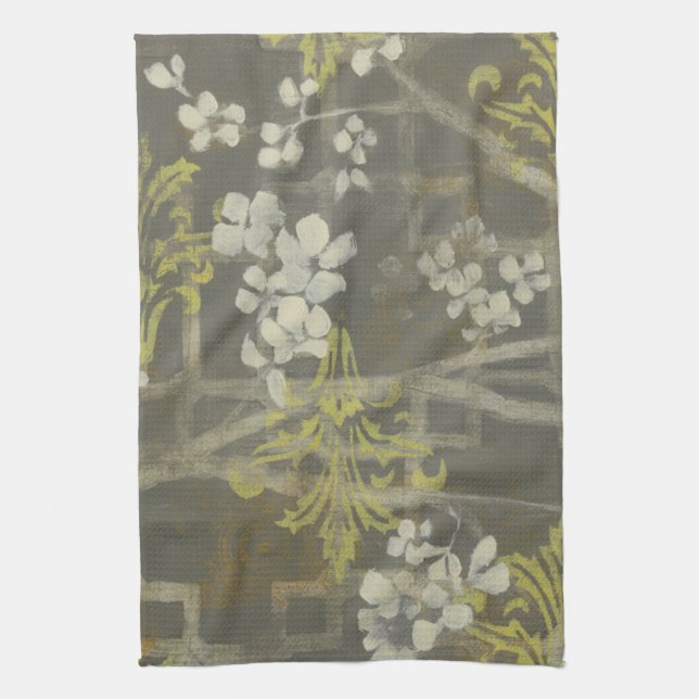 Patterned Blossom Branch I Tea Towel (Vertical)