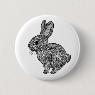 Patterned Bunny Rabbit Pin Badge