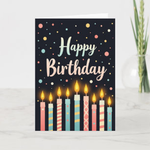 Patterned Candle Birthday Card