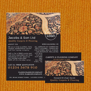 Patterned Carpet, Carpet Layer, Fitter Advertising Flyer