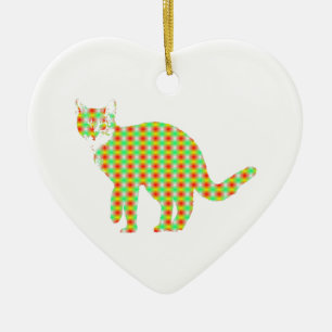Patterned Cat Ceramic Tree Decoration