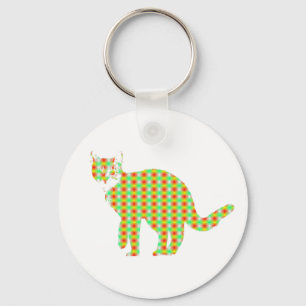 Patterned Cat Key Ring