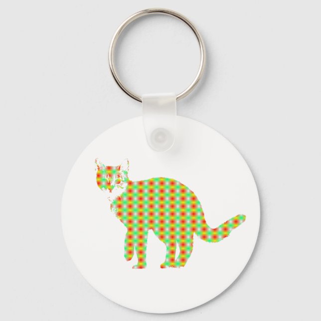 Patterned Cat Key Ring (Front)