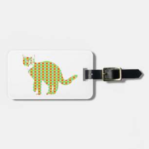 Patterned Cat Luggage Tag
