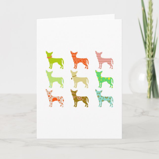 patterned-chihuahuas card (Front)
