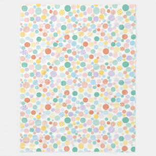 Patterned Circle Fleece Blanket – Colourful Dots