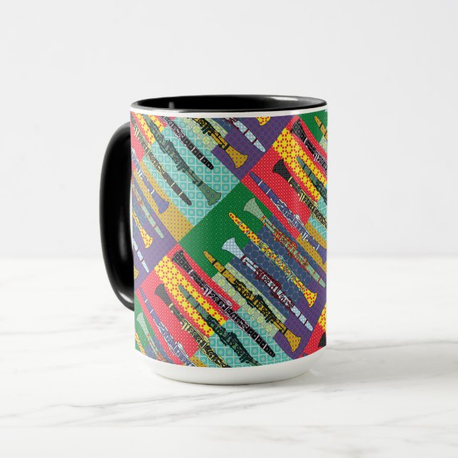 Patterned Clarinets Mug (Front Left)