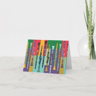 Patterned Clarinets Note Card