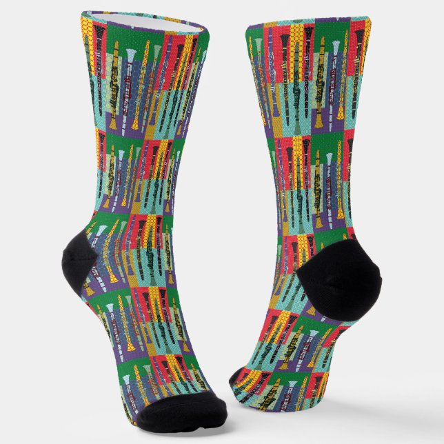 Patterned Clarinets Socks (Angled)